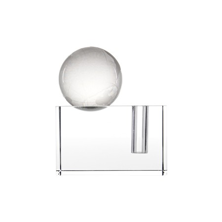 Szklany blok z globusem - przeźroczysty - (GM-27505-66)